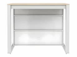 Hot Vente-unique Isla de cocina con 7 huecos - Blanco y natural - OPOLE Color natural claro / Blanco