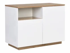 Vente-unique Isla de cocina con 2 puertas y 1 estante de MDF - Natural y blanco CORELINA