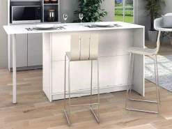 Online Vente-unique Isla de cocina con 2 puertas, 1 cajón y 2 estantes - - TUNORI Blanco
