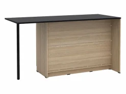 Discount Isla de cocina con 2 puertas, 1 cajón y 2 estantes - Natural y negro - TUNORI Isla Cocina