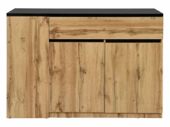 Isla de cocina con almacenaje - Negro y Natural - MEILI Isla Cocina