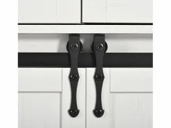 Outlet Isla de cocina con encimera abatible - Carrito de cocina con 2 puertas correderas y 3 cajones - toallero y portavasos - Isla Cocina