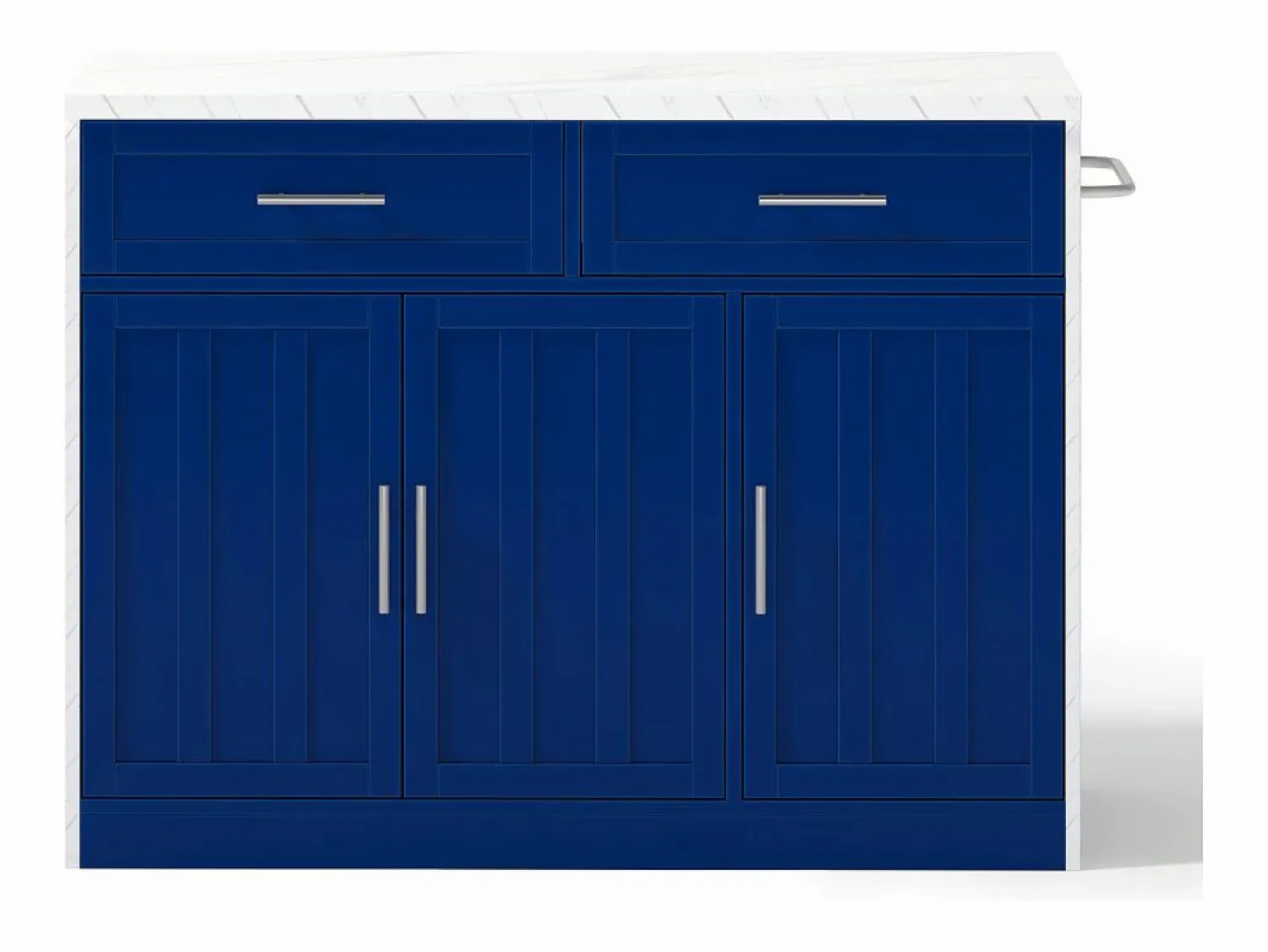 Best Isla de cocina con puerto USB, 3 puertas y 2 cajones - MDF - Blanca y - para salón y cocina Isla Cocina