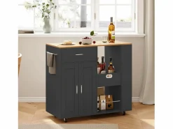New Isla de cocina con ruedas, carrito de cocina móvil con encimera y almacenaje, mueble de almacenaje, 102 × 46 × 92 cm, Isla Cocina