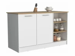 Outlet TuHome Isla de cocina Ginger en melamina con 7 estantes y 2 puertas , , 90.6 cm X 150 cm X 67 cm Multicolor