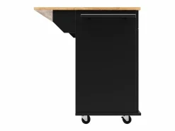 Hot Isla de cocina moderna, encimera abatible, mueble de almacenaje, acabado madera MDF, color (106x50x90,5 cm) Isla Cocina