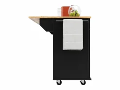 Hot Isla de cocina moderna, encimera abatible, mueble de almacenaje, acabado madera MDF, color (106x50x90,5 cm) Isla Cocina