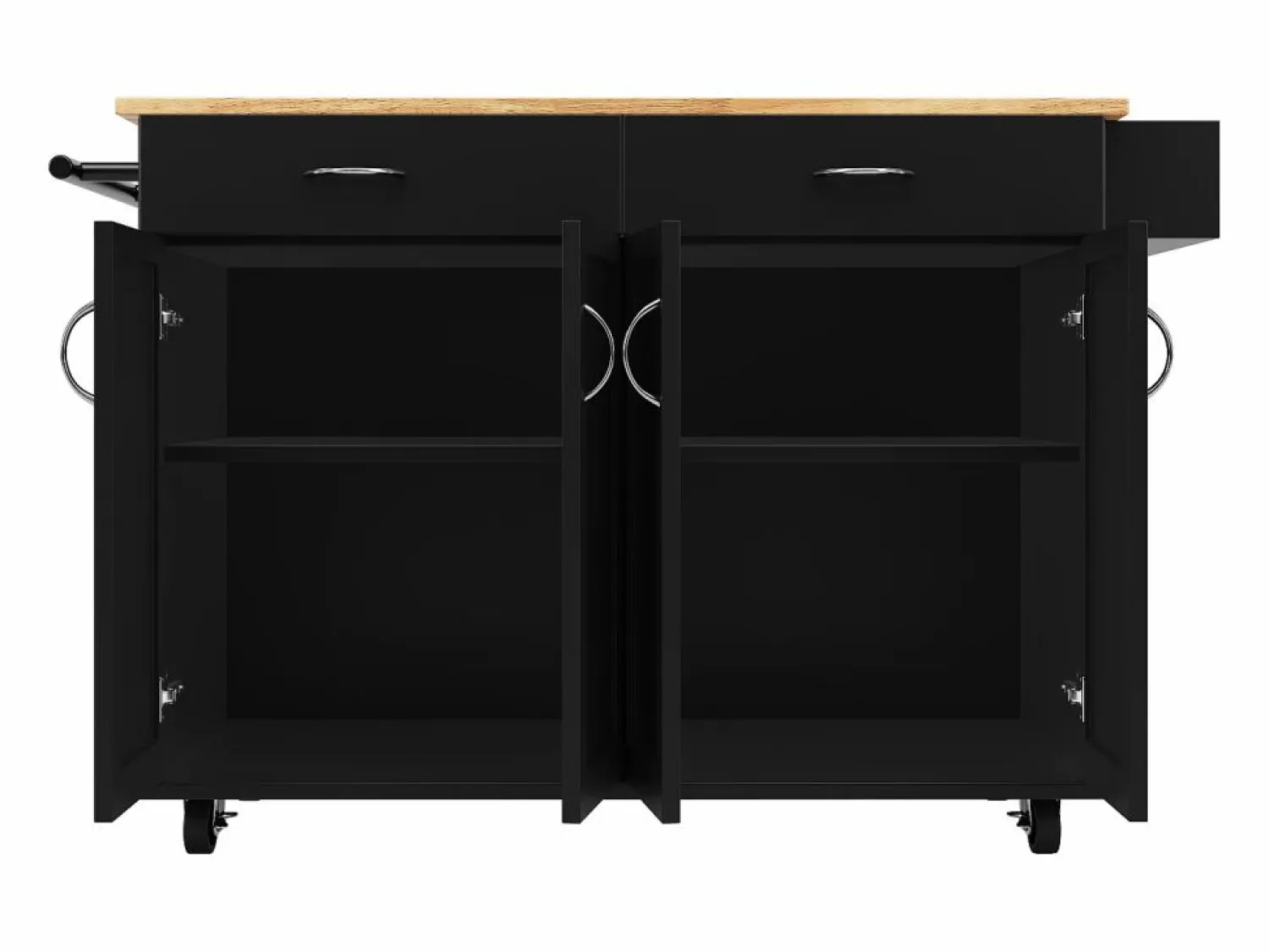 Hot Isla de cocina moderna, encimera abatible, mueble de almacenaje, acabado madera MDF, color (106x50x90,5 cm) Isla Cocina