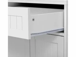 Sale Isla de cocina móvil blanca - Carrito de cocina con 4 puertas y 2 cajones - Superficie extensible y especiero Isla Cocina