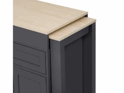 Online Isla de cocina móvil - Carrito de cocina con 4 puertas y 2 cajones - Superficie extensible y especiero Gris
