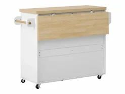 ModernLuxe Isla de cocina móvil 100x42x91.5cm - encimera extensible - espacio de almacenamiento multifuncional -