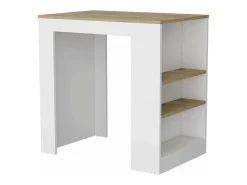 TuHome Isla de cocina Portree en melamina 3 estantes y almacenamiento abierto , 91.28 cm X 92 cm X 59 cm ,