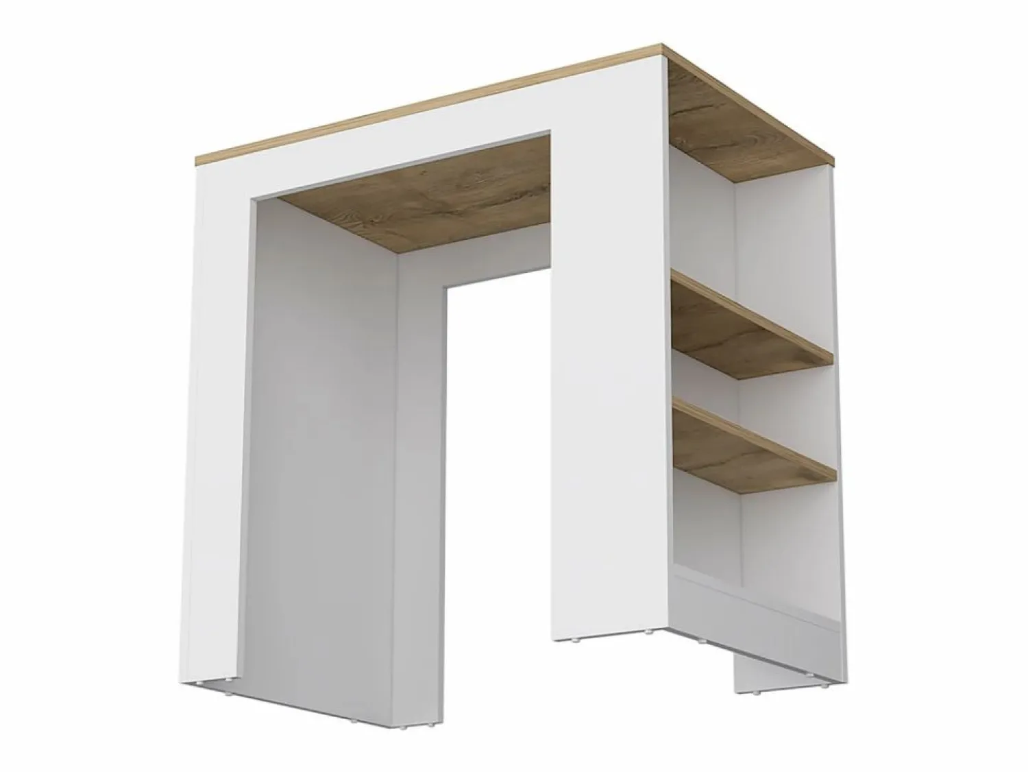 TuHome Isla de cocina Portree en melamina 3 estantes y almacenamiento abierto , 91.28 cm X 92 cm X 59 cm ,