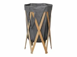 Discount Jace Cesto para colada plegable madera y tela Cesto De Ropa