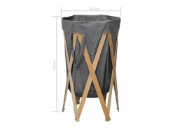 Discount Jace Cesto para colada plegable madera y tela Cesto De Ropa