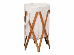 Garden Furniture Jace Cesto para colada plegable madera y tela color