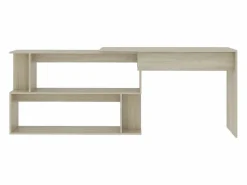 Garden Furniture Jakobstad Escritorio de esquina contrachapada color roble 200x50x76 cm