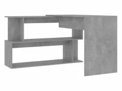 New Garden Furniture Jakobstad Escritorio de esquina contrachapada hormigón 200x50x76 cm Gris