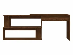 Best Garden Furniture Jakobstad Escritorio esquina madera contrachapada color roble 200x50x76cm Marru00f3n