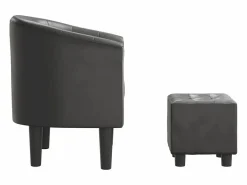 Garden Furniture Jalkar Sillón con taburete cuero sintético