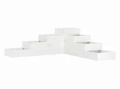 Outlet Jardinera 4 niveles madera maciza pino blanca 106x104,5x36 cm Jardinera