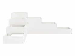 Outlet Jardinera 4 niveles madera maciza pino blanca 106x104,5x36 cm Jardinera