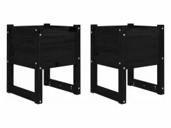 Best Jardinera 2 unidades madera maciza de pino 40x40x52,5 cm Jardinera