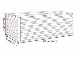 Discount Clicnbuy Jardinera acero corten 100x50x36 cm Marru00f3n
