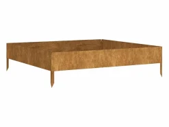 Outlet Clicnbuy Jardinera acero corten 100x100x26 cm Marru00f3n