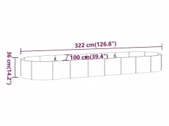 Clicnbuy Jardinera arriate acero recubierto polvo antracita 322x100x36cm