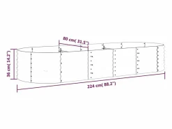 Clearance Clicnbuy Jardinera arriate acero recubierto polvo antracita 224x80x36 cm Gris antracita