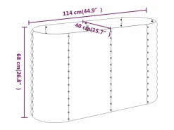 Discount Clicnbuy Jardinera arriate acero recubierto polvo antracita 114x40x68 cm Gris antracita