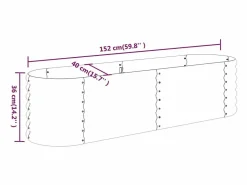 Online Jardinera arriate acero recubrimiento polvo plata 152x40x36 cm Jardinera