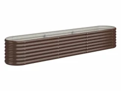 Clicnbuy Jardinera arriate acero recubrimiento polvo marrón 224x40x36 cm Marru00f3n