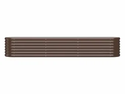 Clicnbuy Jardinera arriate acero recubrimiento polvo marrón 224x40x36 cm Marru00f3n