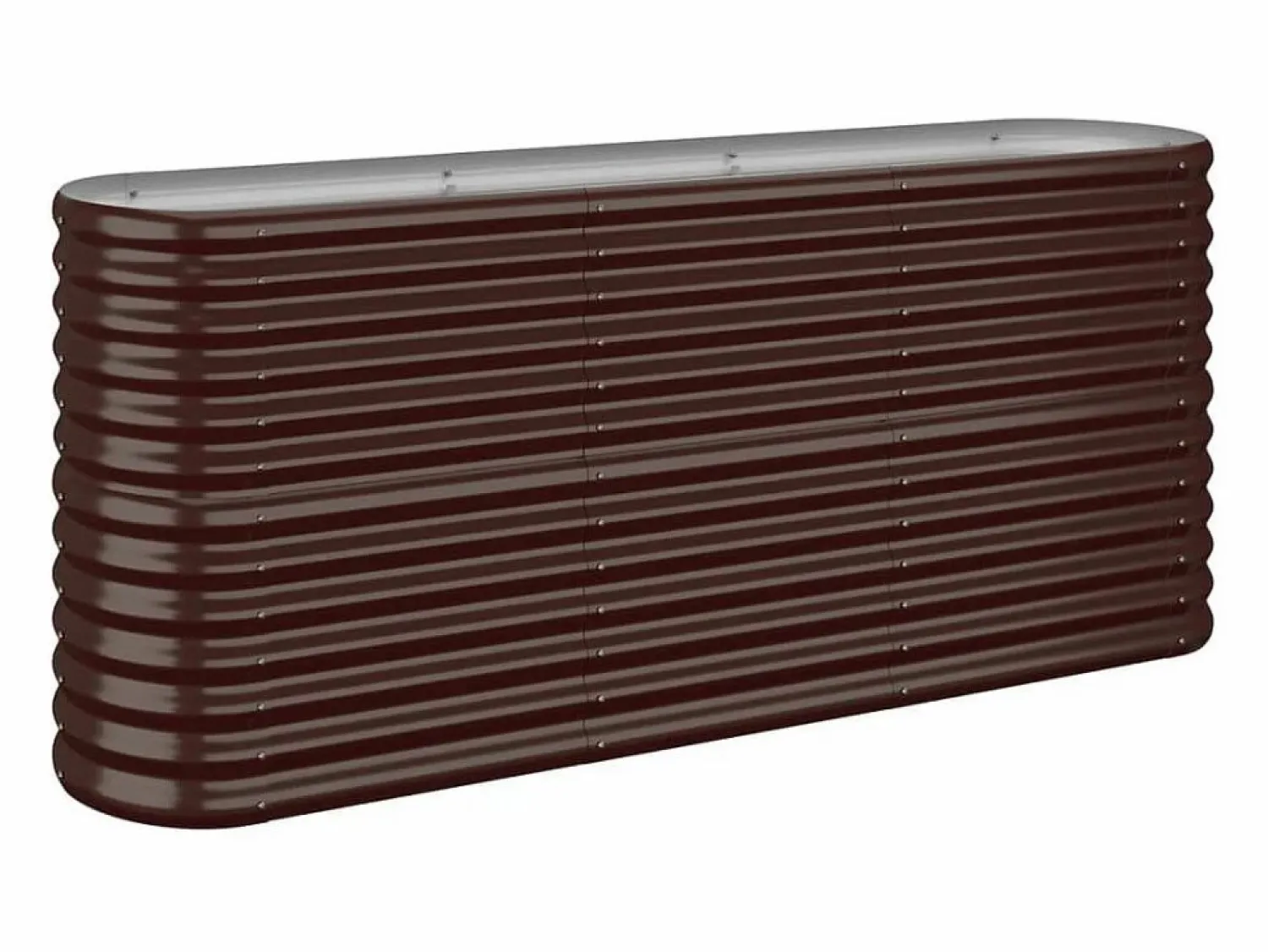 Outlet Jardinera arriate acero recubrimiento polvo marrón 152x40x68 cm Jardinera