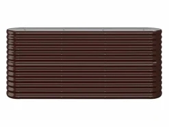 Outlet Jardinera arriate acero recubrimiento polvo marrón 152x40x68 cm Jardinera