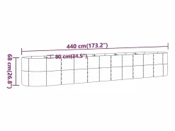 Clicnbuy Jardinera arriate acero recubierto polvo antracita 440x80x68 cm