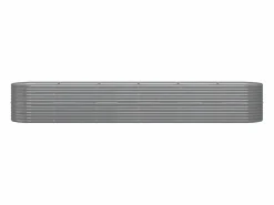 Discount Jardinera arriate acero recubrimiento polvo 440x80x68 cm ES64766 Gris