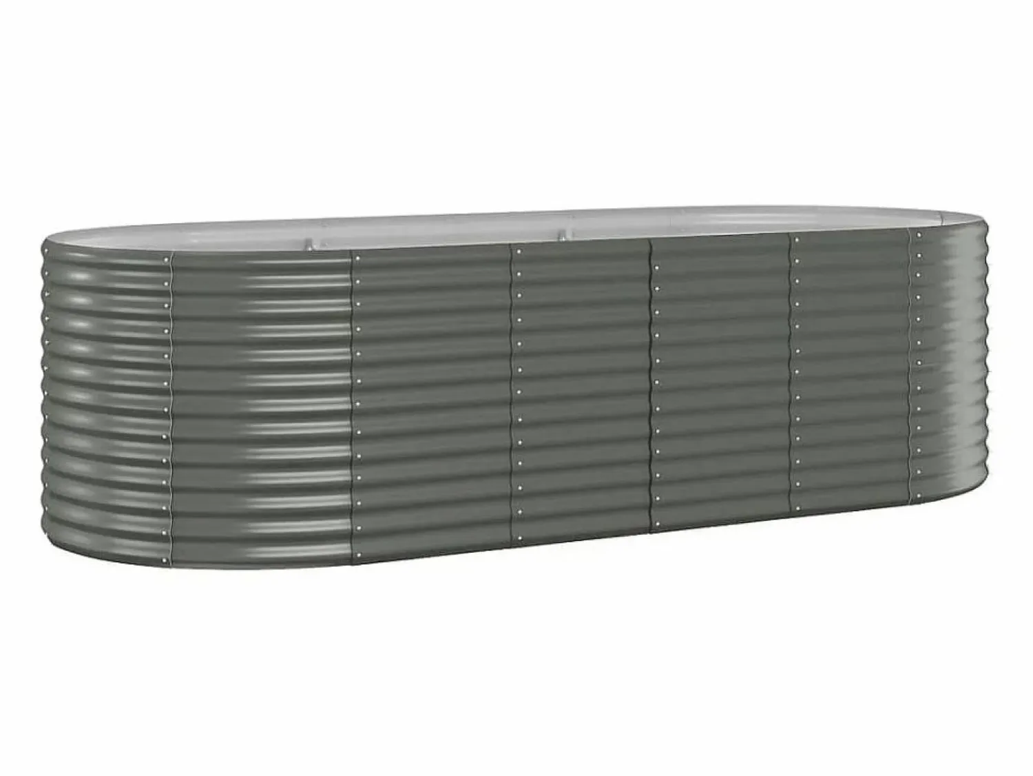 Best Clicnbuy Jardinera arriate acero recubrimiento polvo 249x100x68 cm Gris