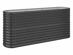Clicnbuy Jardinera arriate acero recubierto polvo antracita 152x40x68 cm