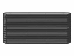 Clicnbuy Jardinera arriate acero recubierto polvo antracita 152x40x68 cm