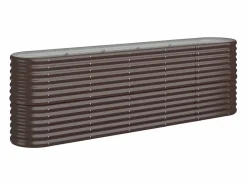 Clearance Clicnbuy Jardinera arriate acero recubrimiento polvo marrón 224x40x68 cm Marru00f3n