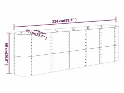 Clearance Clicnbuy Jardinera arriate acero recubrimiento polvo marrón 224x40x68 cm Marru00f3n