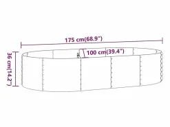 Clicnbuy Jardinera arriate acero recubrimiento polvo 175x100x36 cm