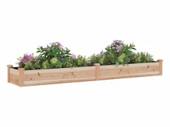 Clicnbuy Jardinera arriate con forro madera maciza abeto 240x45x25 cm