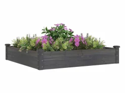 Sale Clicnbuy Jardinera arriate forro madera maciza abeto marrón 120x120x25cm Gris