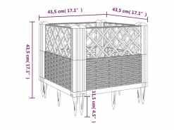 Clicnbuy Jardinera con clavijas PP 43,5x43,5x43,5 cm