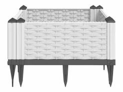 Best Clicnbuy Jardinera con clavijas PP 42,5x42,5x28,5 cm Blanco