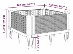 Best Clicnbuy Jardinera con clavijas PP 42,5x42,5x28,5 cm Blanco